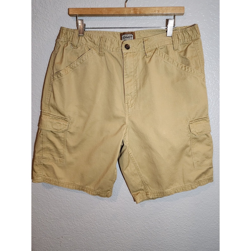 Schmidt Workwear Men's Cargo Shorts, Size 34, Khaki Tan, Inseam 10", Pockets